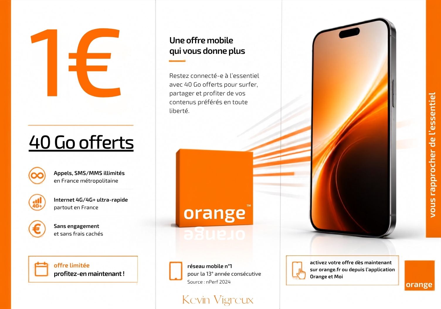 Brochure Orange, mise en page Kévin Vigreux