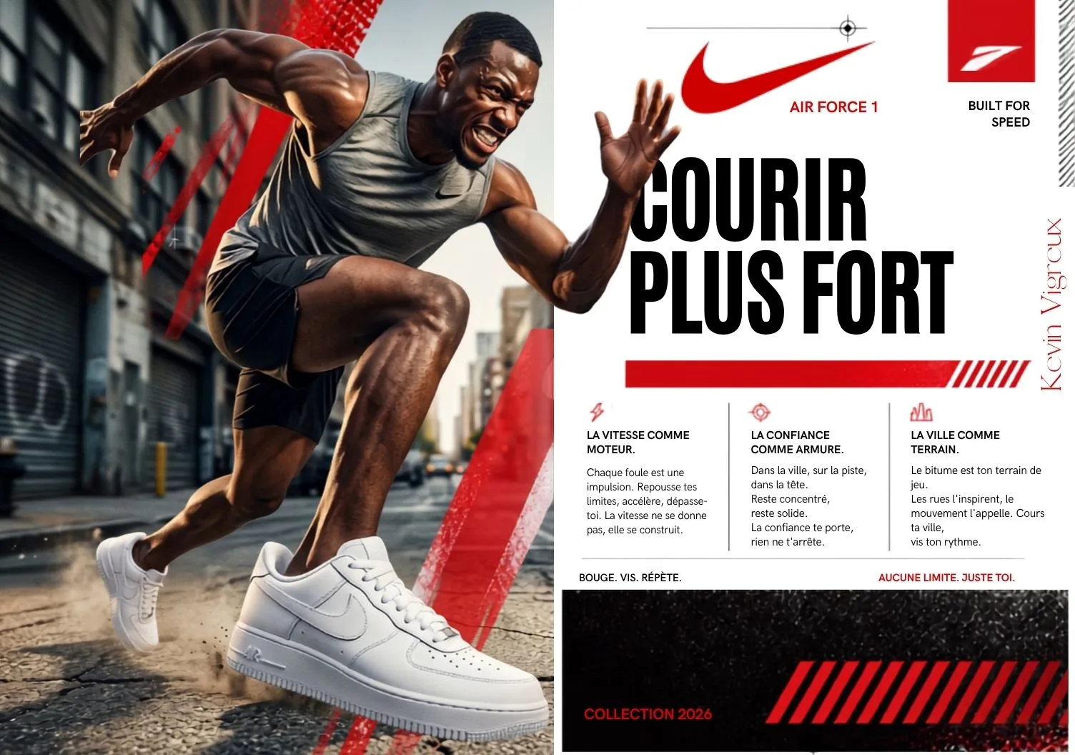 Brochure Nike Air Force 1, mise en page Kévin Vigreux