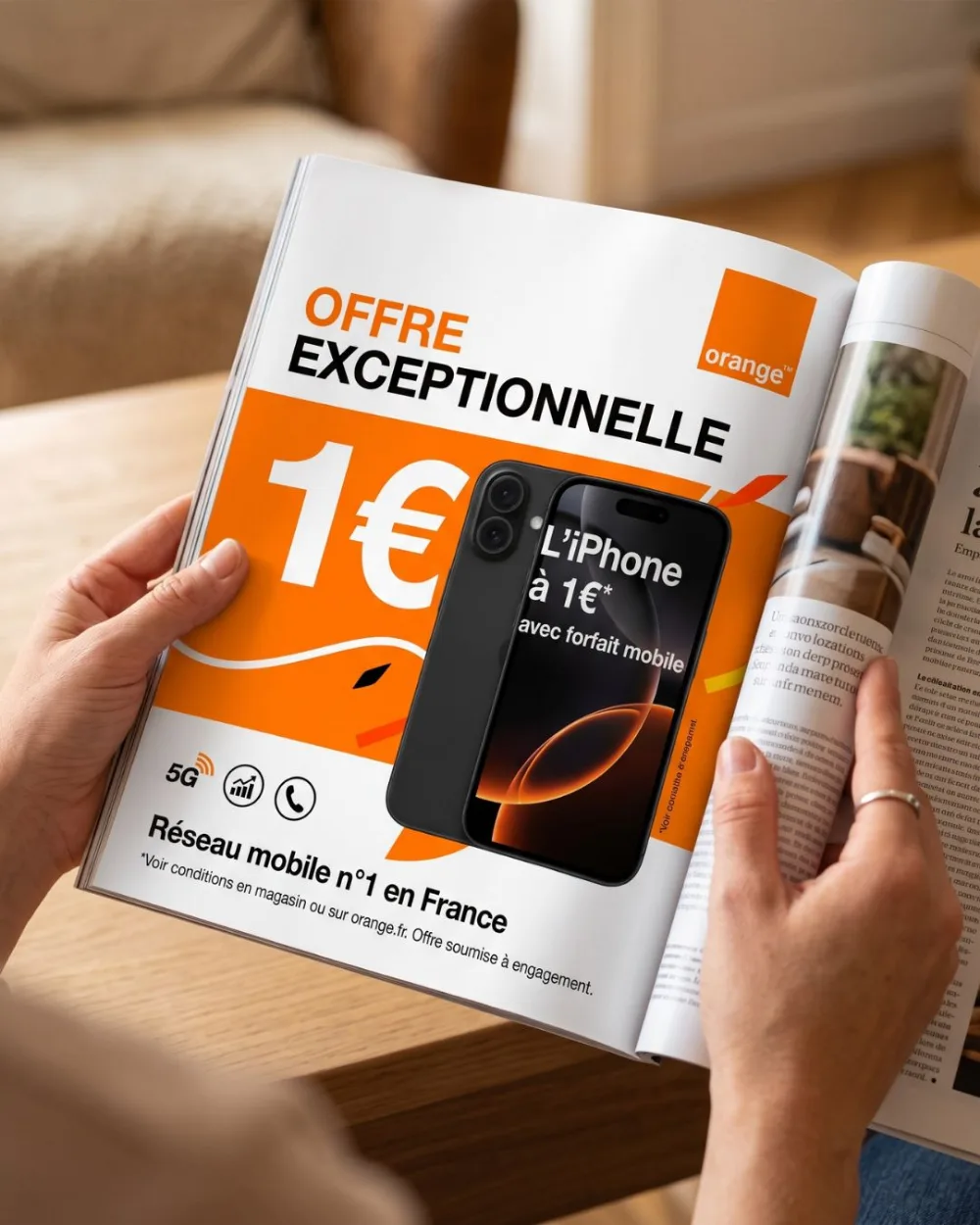 Forfait mobile Orange, campagne créée par Kévin Vigreux, visuels générés par IA — voir tous les visuels